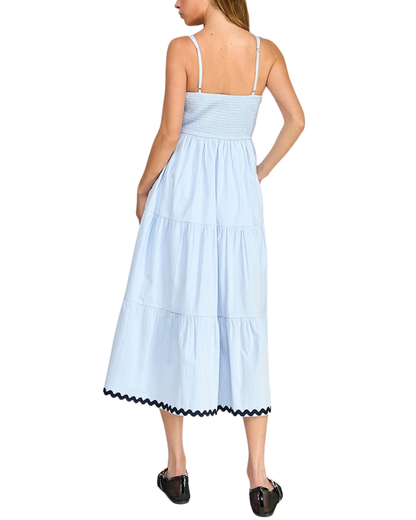 Blush BJ Square Neck Contrast Trim Midi Dress (More Colors Available) - D5657