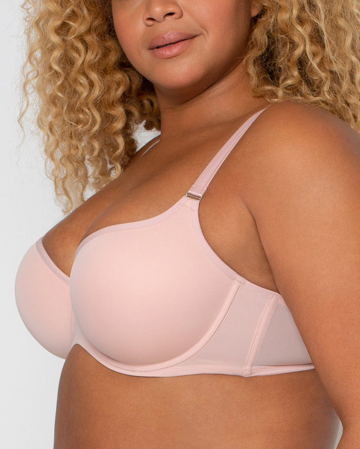 Curvy Couture Tulip Smooth Underwire T-Shirt Bra (More colors available) - 1274 - Rose