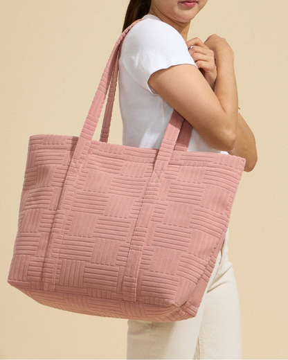 Frem Quilted Tote Bag with Woven Texture (More colors available) - M-5Ag78035