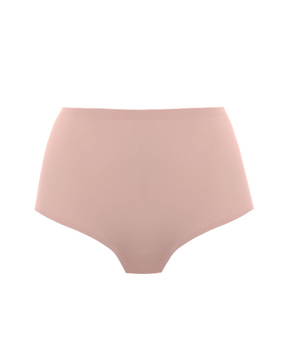 Flat lay of a seamless stretch full brief in blush