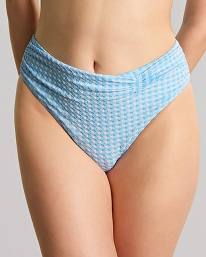 Panache Swimwear Gingham Midi Gathered Brief Bottom (More Colors Available) - SW1729