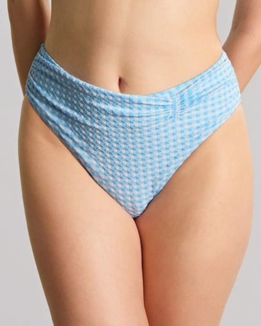 Panache Swimwear Gingham Midi Gathered Brief Bottom (More Colors Available) - SW1729