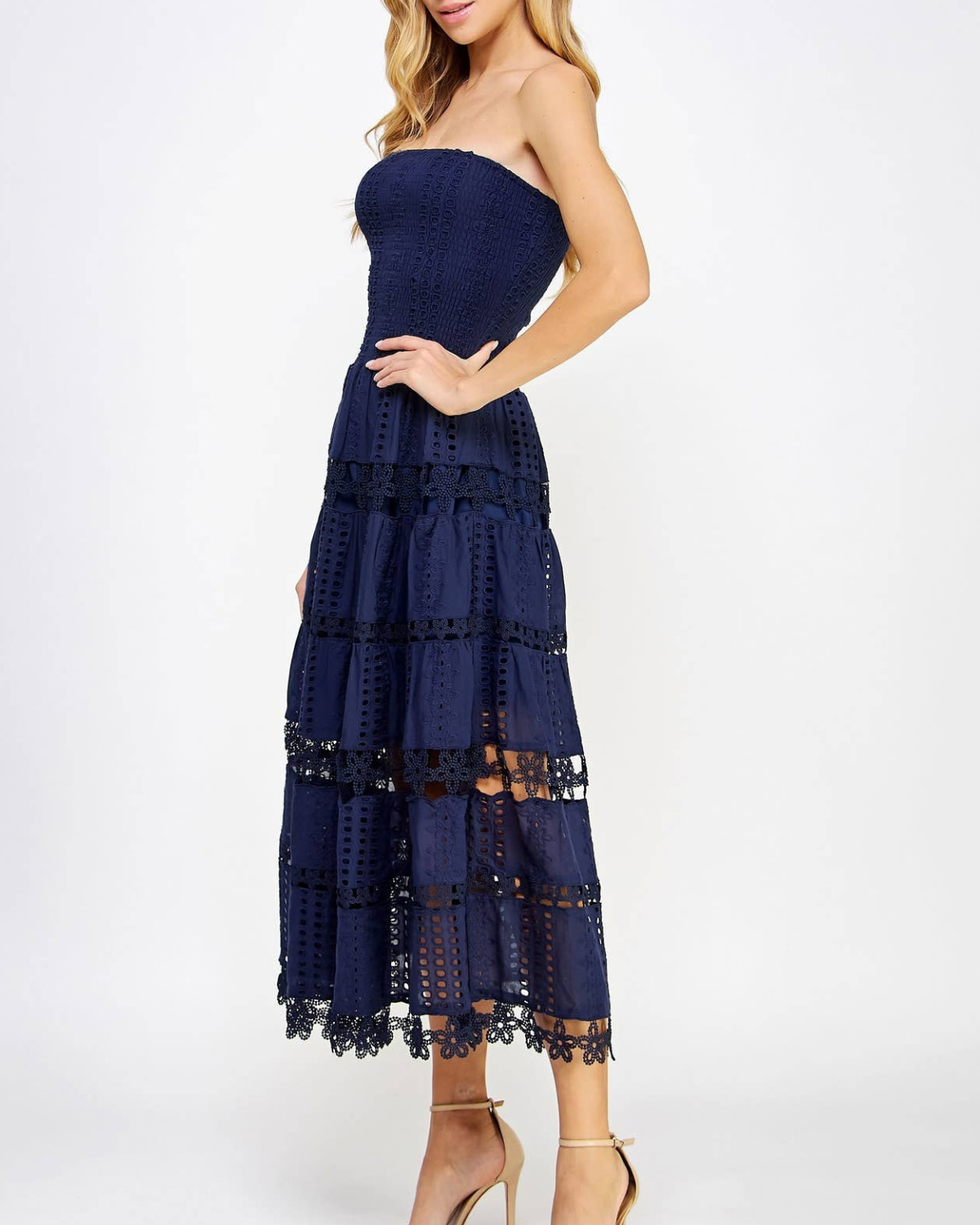 Strut & Bolt Eyelet Midi Dress (More Colors Available) - D-2192-H