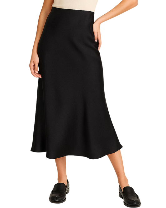 Sweet Kama Satin Midi Skirt (More Colors Available) - 5515