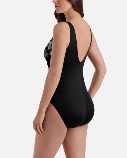 Longitude Gilded Long Torso Buckle Shirred Surplice One Piece - L260288