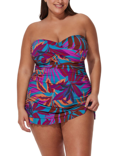 Profile by Gottex Plantopia Plus Size Bandeau Swimdress - E26072W14