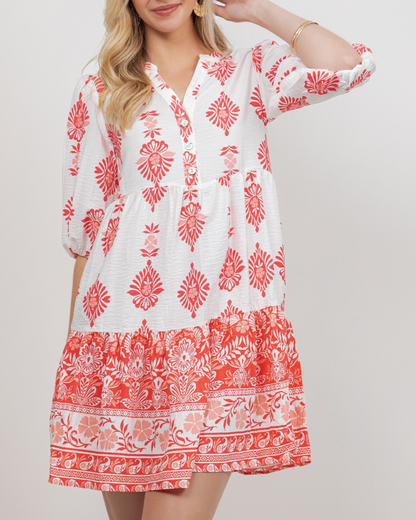 Winslow Soft Bloom Babydoll Button Front Dress - Y313850D24