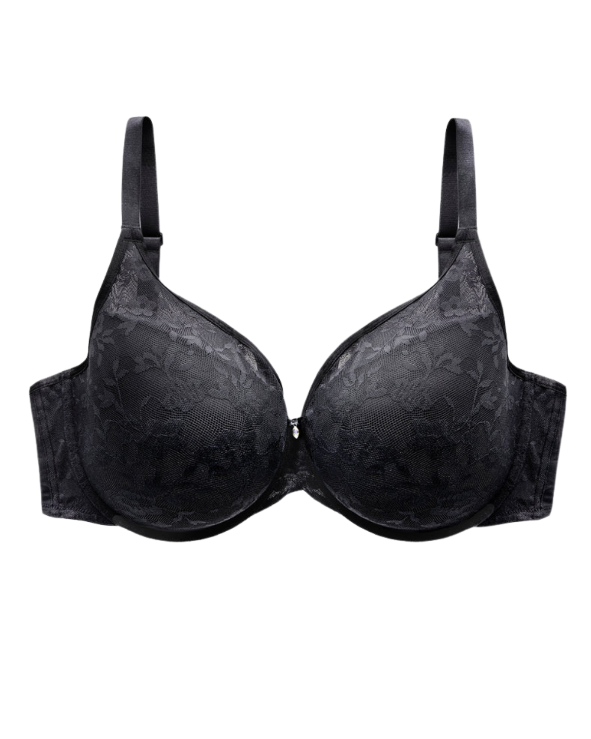 Curvy Couture No Show Lace Plunge T-Shirt Bra - 1376