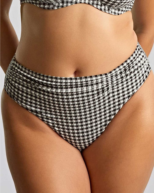 Panache Swimwear Gingham Midi Gathered Brief Bottom (More colors available) - SW1729