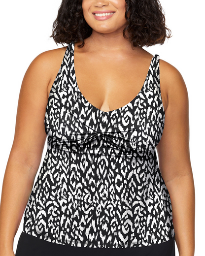 Leilani Plus Zanzibar V-Front Tankini Top - N850733