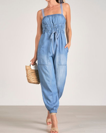 Elan Smocked Jumpsuit - DT7117