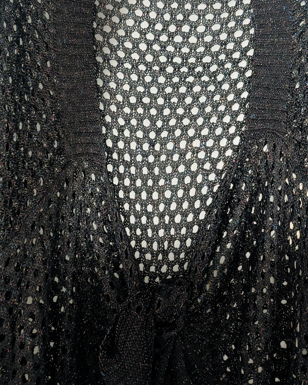 JC Sunny Eyele Open Knit Metallic Cardigan with Front Tie - JC063344