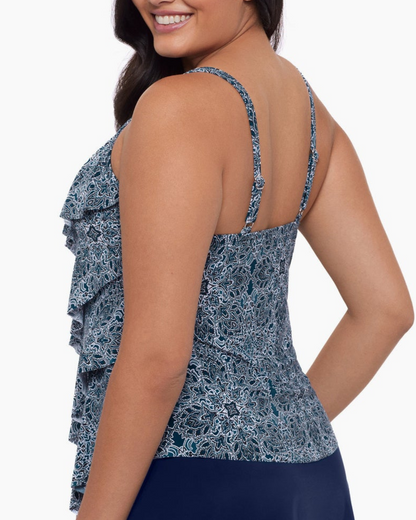 2025 Trim Shaper Tonga Tiles Plus Size Ronnie Tankini Top - 6550995W