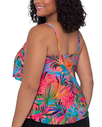 Trimshaper Plus Amazonian Palms Ronnie Tankini Top - 6551020W