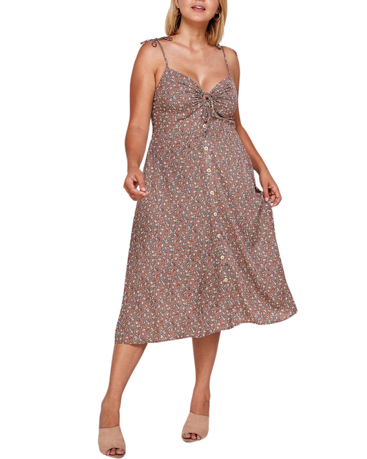 Blush BJ Plus Size Floral Print Midi Dress - D3933x