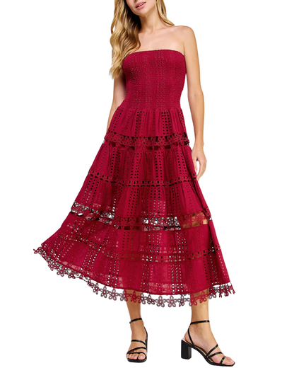 Strut & Bolt Eyelet Midi Dress (More Colors Available) - D-2192-H