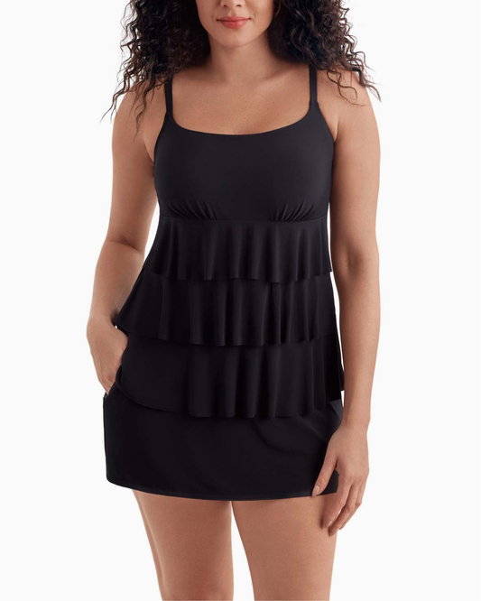 Longitude Long Torso Ruffle Faux Skirtini (More Colors Available) - 684042