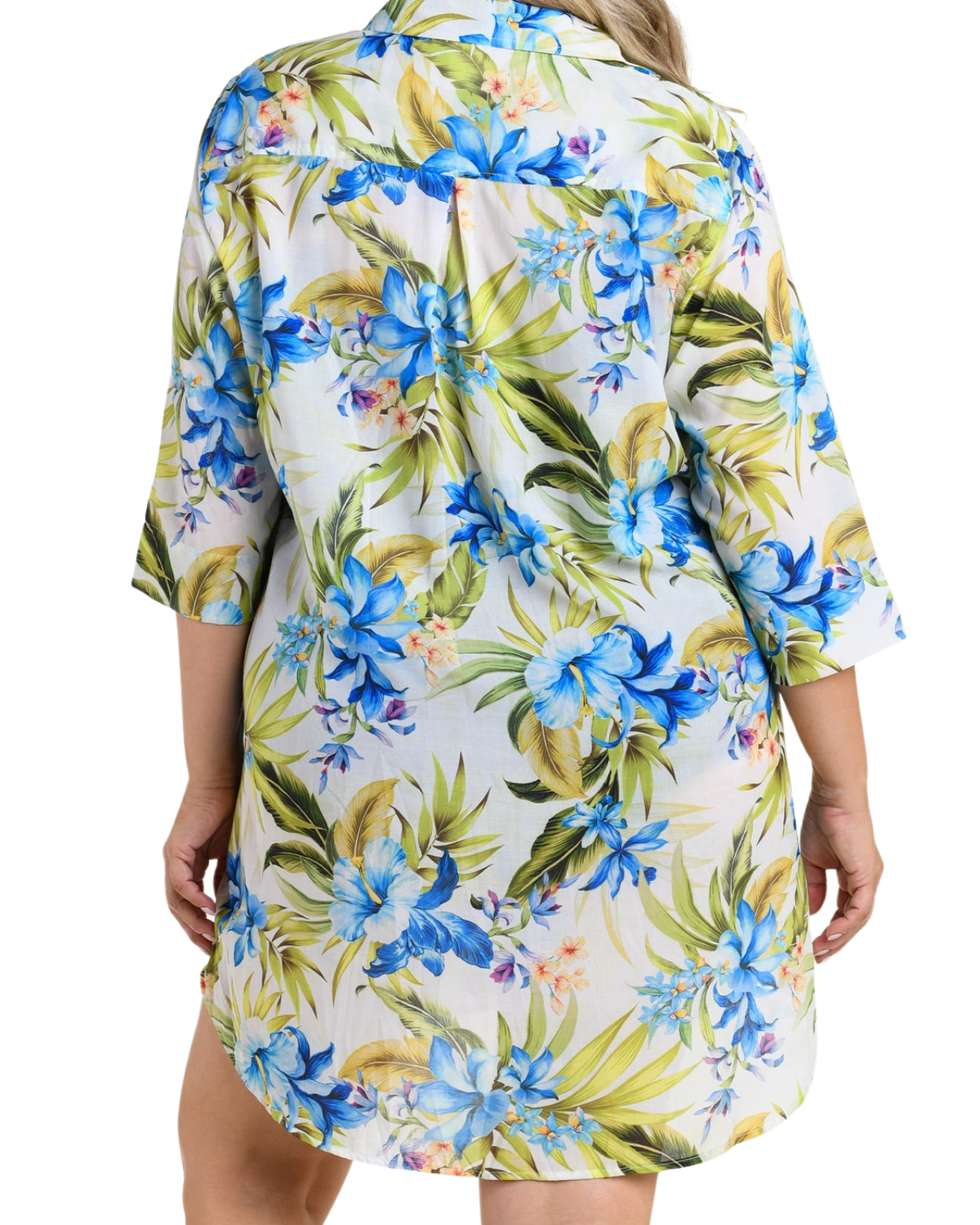 Maxine of Hollywood Plus Island Serenity Button Down Tunic Cover Up - MW6MK49