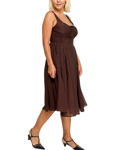 Blush BJ Plus Size Crinkle Textured Midi Dress - D5578X