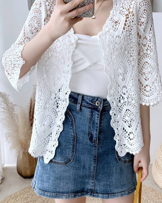 Soli Echo Floral Lace Open Front Cardigan (More Colors Available) - SE26JYY289