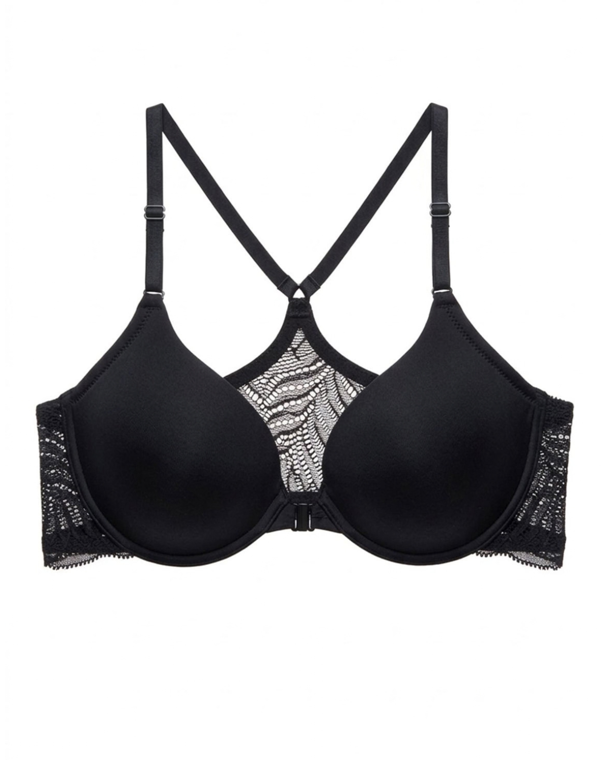 Natori Lush Front Close T-Back T-Shirt Bra - 728309 - Black