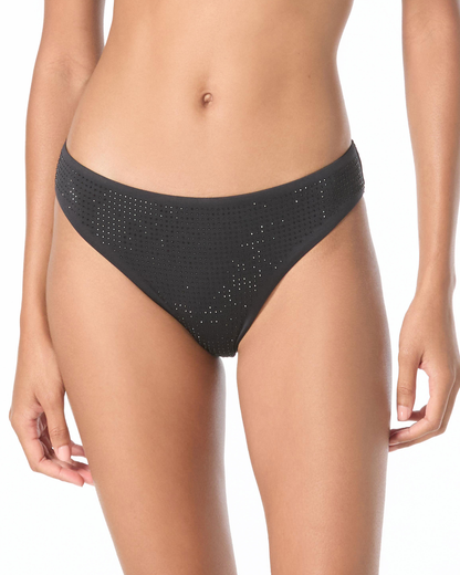 Michael Kors Rhinestone Stud Solids Classic Bikini Bottom - MM17498