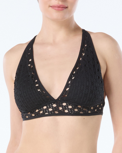 2025 Carmen Marc Valvo Living Paradise Crochet Halter Bikini Top (More Colors Available) - C21962