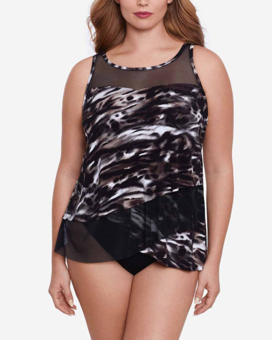 Miralcesuit Women's Plus Tempest Mirage Underwire Tankini Top - 6561641W