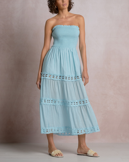 Elan Tiered Strapless Maxi Dress (More colors available) - VCL50169