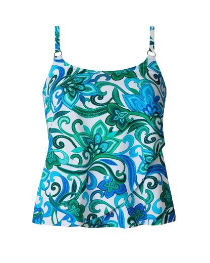 Shape Solver Asymmetrical Flounce Tankini Top - SV260480