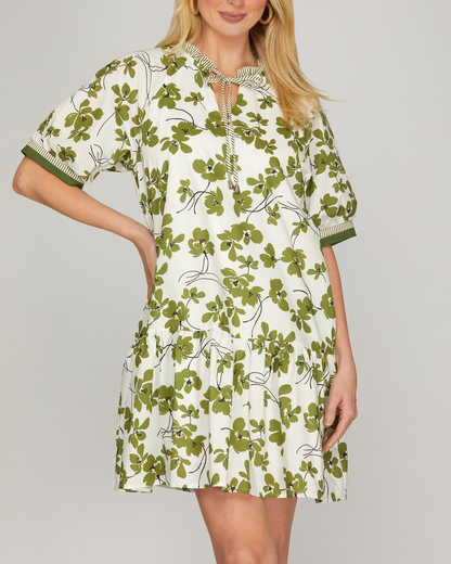 Sung Light Clothing Floral Printed Mini Dress - LVE2333