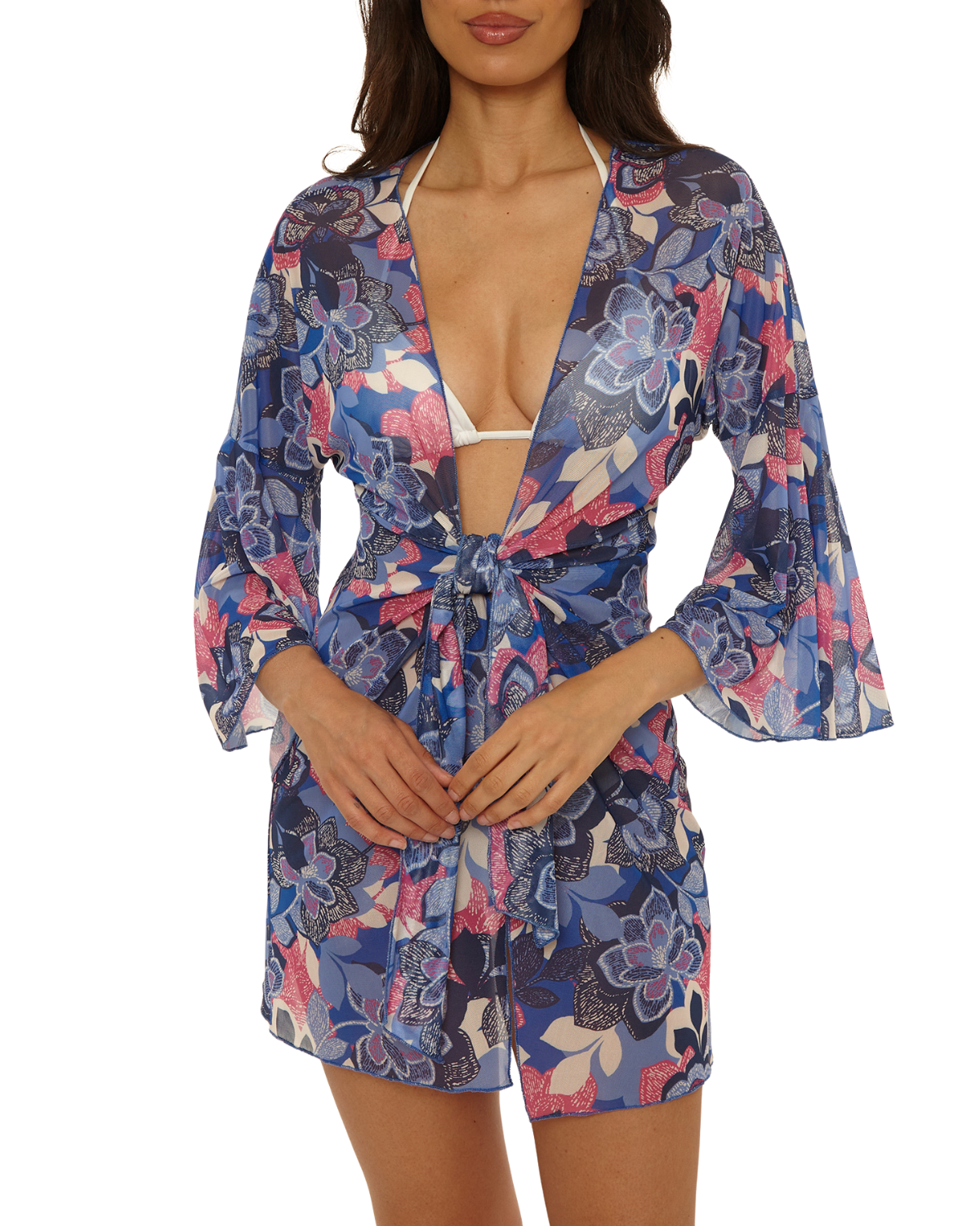 Becca by Rebecca Virtue Lanai Tie Front Tunic Cover Up - 4739671