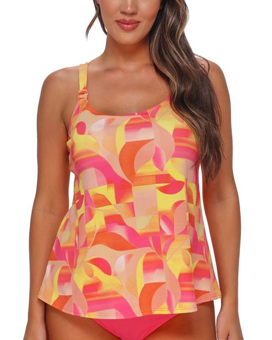 Sunsets Escape Dreamsicle Crepe Jenna Tankini Top - 962T