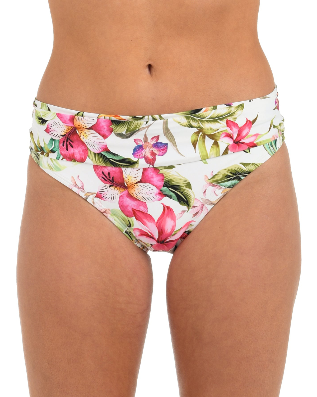 2025 La Blanca Polynesian Paradise Shirred Band Hipster Bottom - Lb5ne95