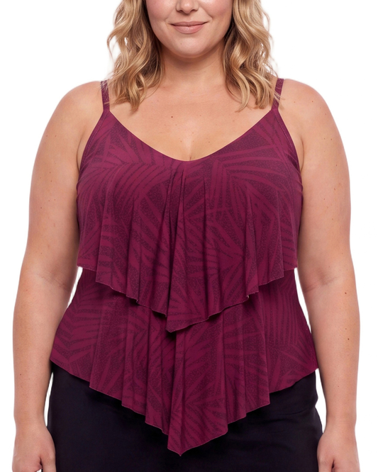 Trimshaper Plus Palmy Nights Ronnie Tankini Top - 6556502W