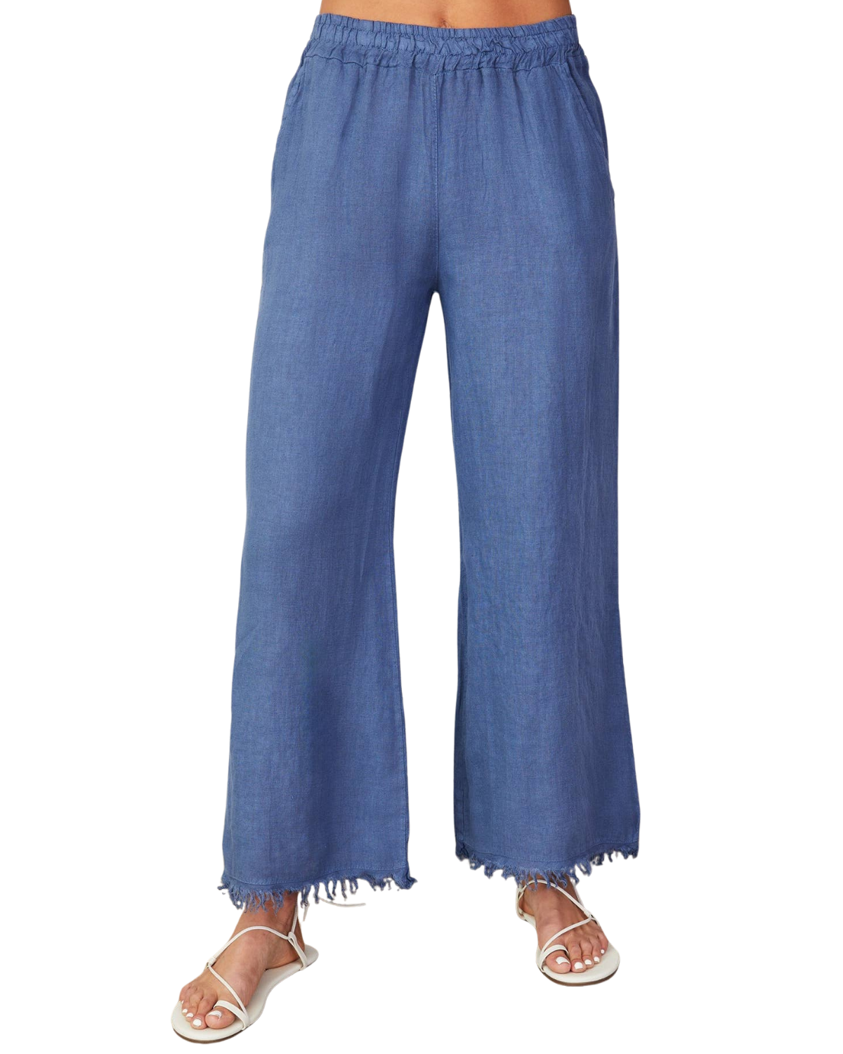 Milano Italian Linen Pants with Raw Hem - 12282