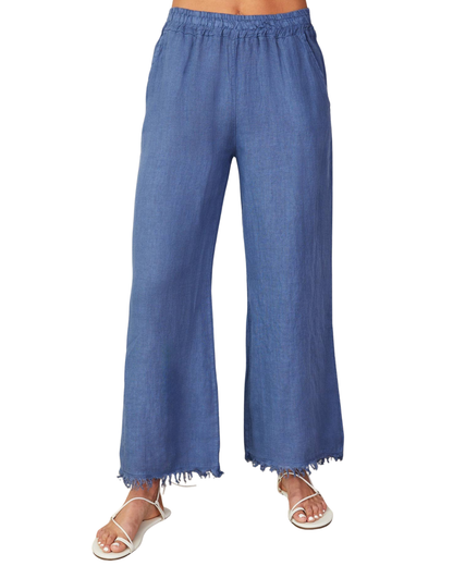 Milano Italian Linen Pants with Raw Hem - 12282