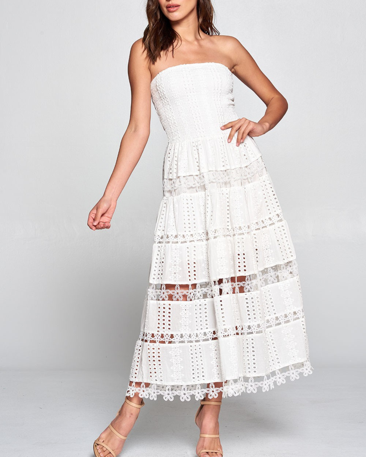 Strut & Bolt Eyelet Midi Dress (More Colors Available) - D-2192-H