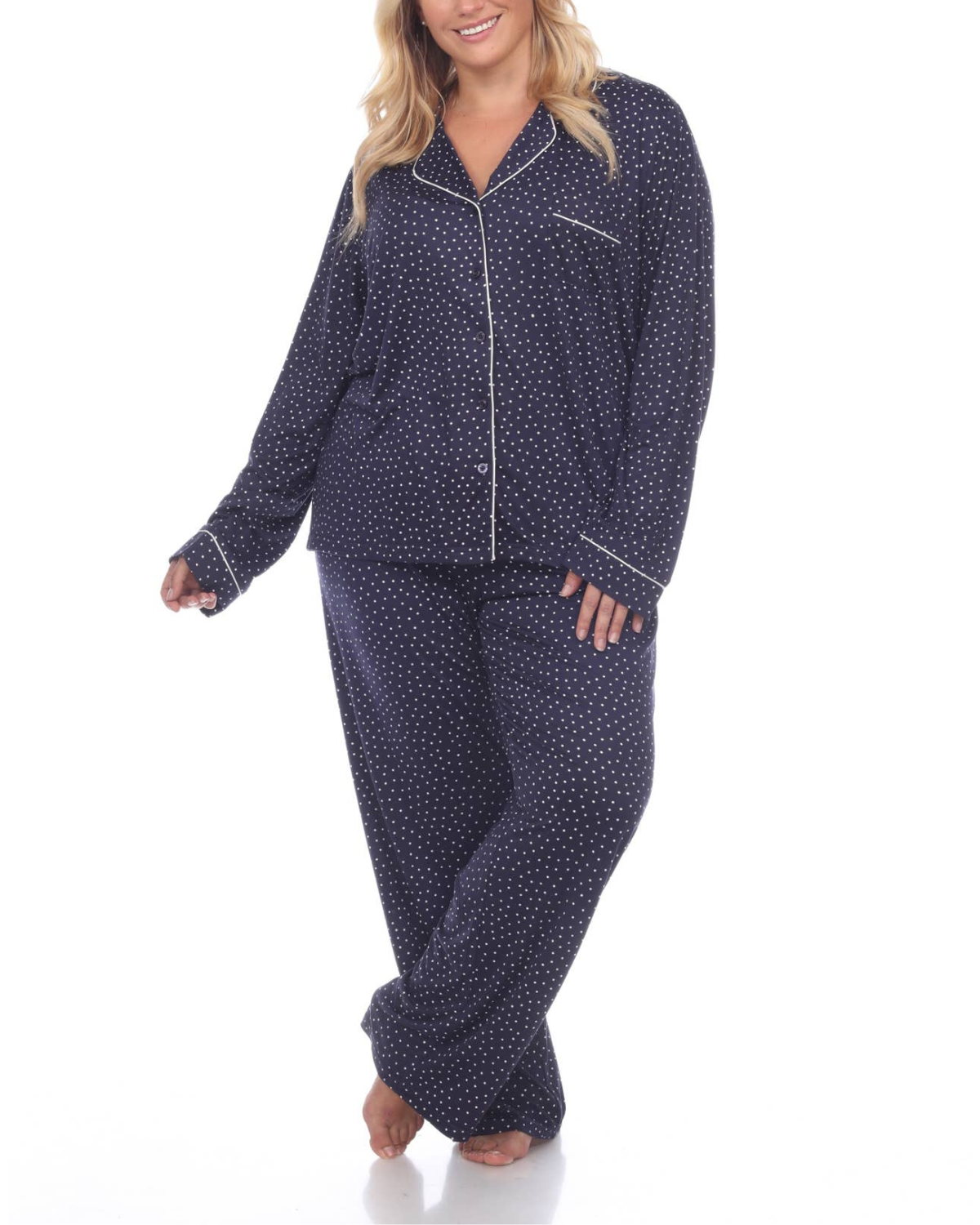 White Mark Long Sleeve Pajama Set (More Colors Available) - PS3686