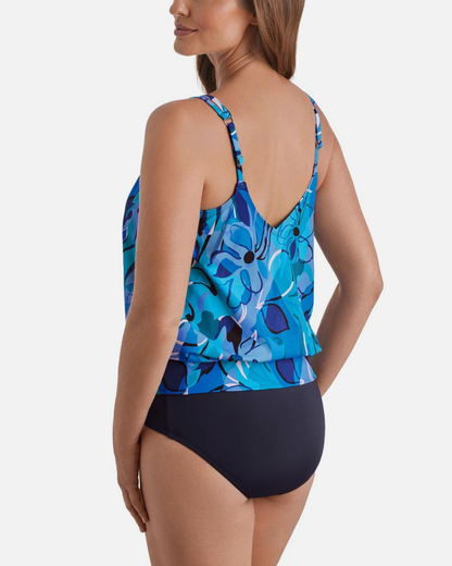 Shape Solver Organic Bloom V Neck Blouson One Piece - SV260101