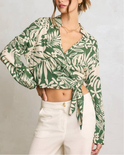 Dress Forum Sweet Summer Wrap Collared Shirt - FT11600