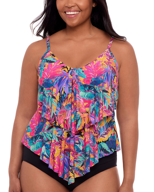 Trimshaper Paradise Palm Ronnie Tankini Top - 6556503