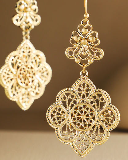 Urbanista Filigree Quatrefoil Dangle Earrings (More colors available) - B01he3916