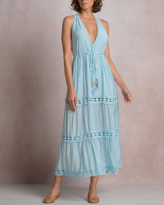 Elan Flowy V Neck Maxi Dress - VCL50197