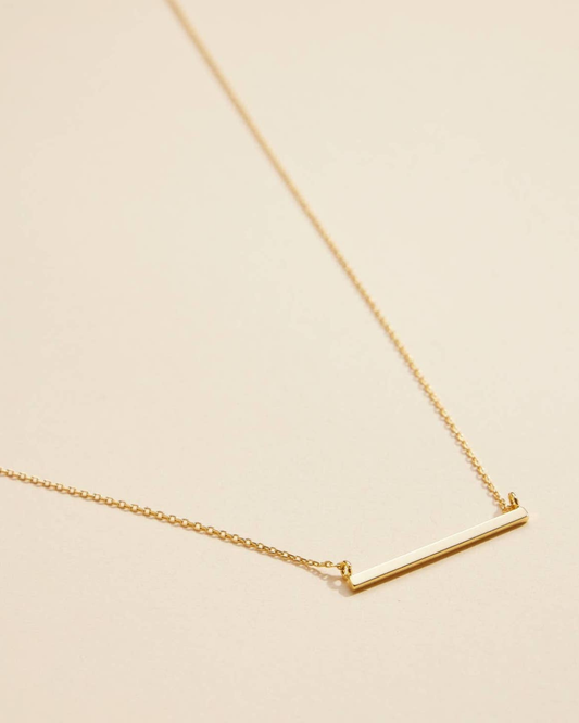 Frem 18K Gold Dipped Bar Necklace (More Options Available) - 4DN18011