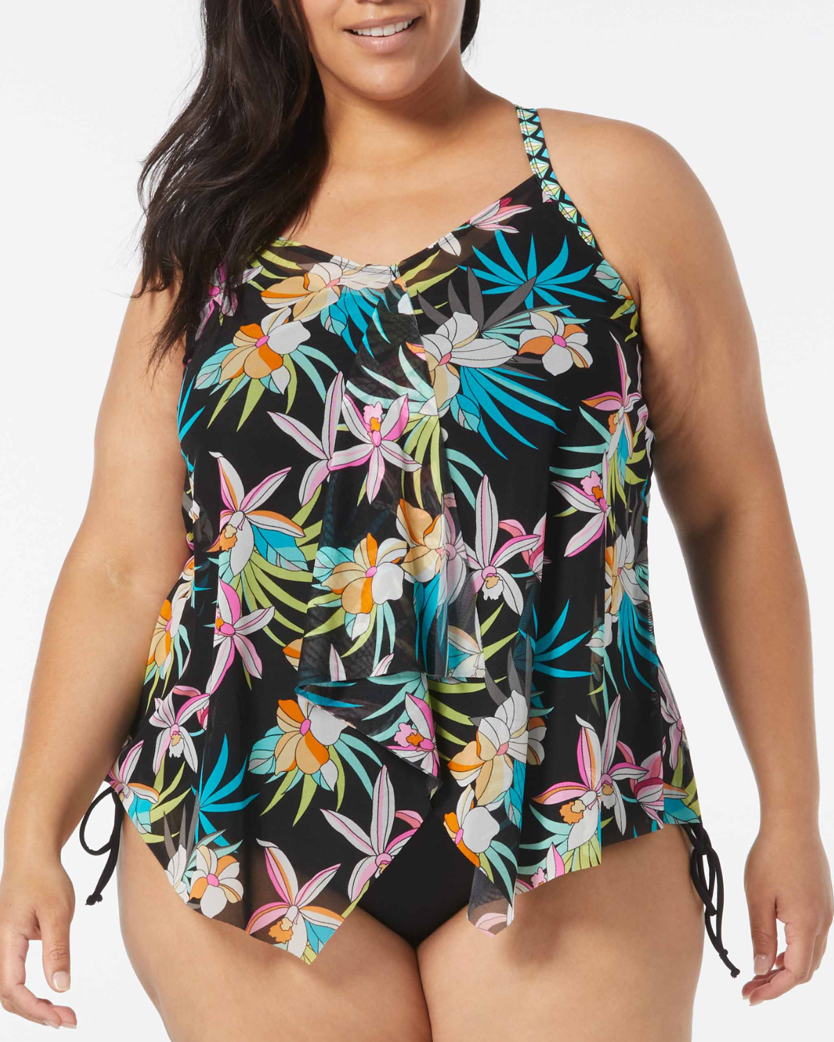 2024 Beach House Women's Plus Tropic Bloom Sarah Tankini Top - Hw5a372