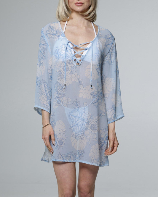 J Valdi Waikiki Lace Neck Tunic - J28136