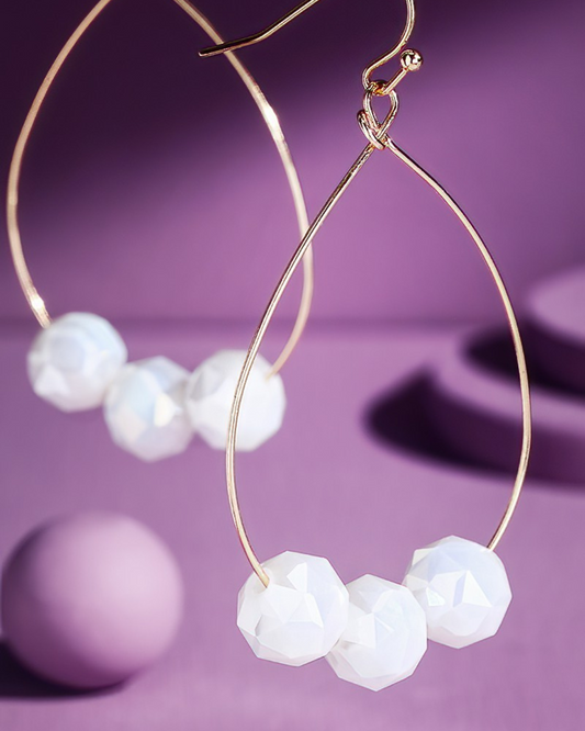 Urbanista Teardrop Dangle Earrings wth Crystal Ball Charms (More Colors Available) - Bo1ye2126