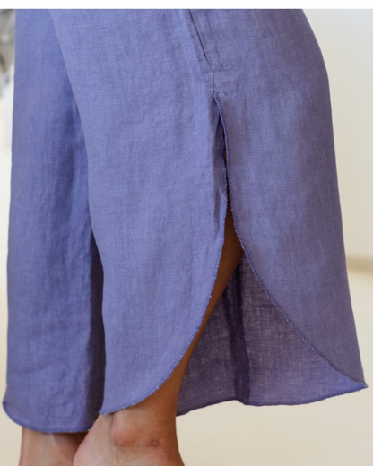 Splendid Iris Linen Side Slit Pants - 21-226