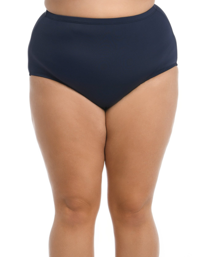 Maxine of Hollywood Women's Plus Solid Full Pant Bikini Bottom - Mw6nk50
